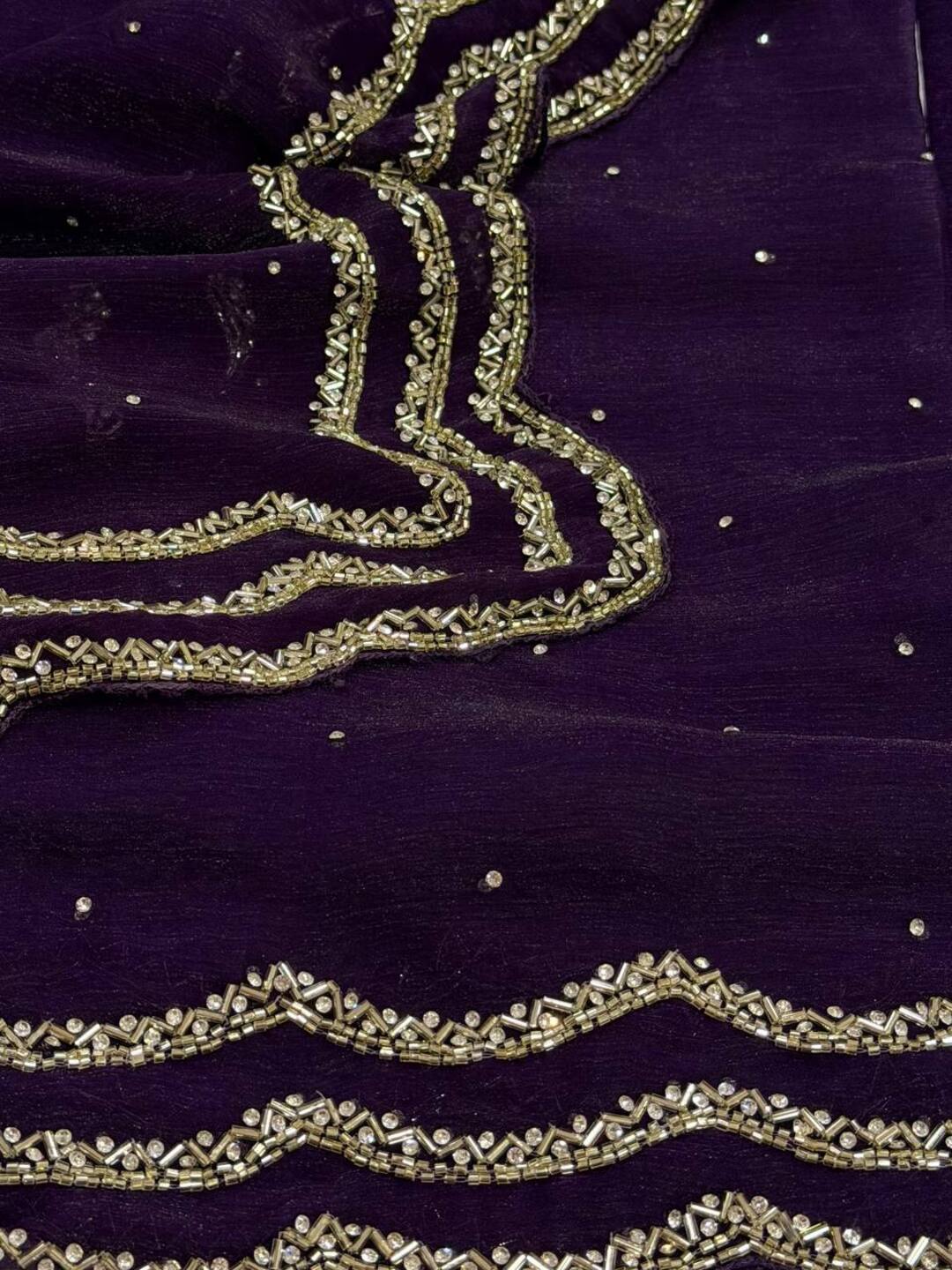 Royal Purple Georgette Silk Saree