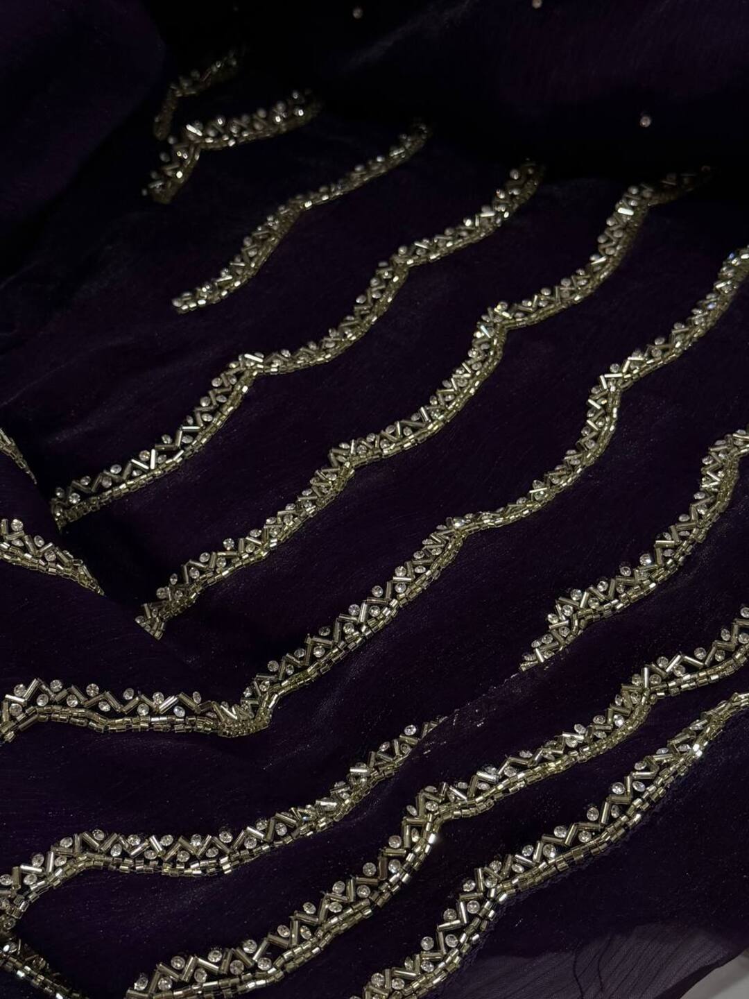 Royal Purple Georgette Silk Saree