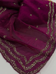 Magenta Purple Georgette Silk Saree
