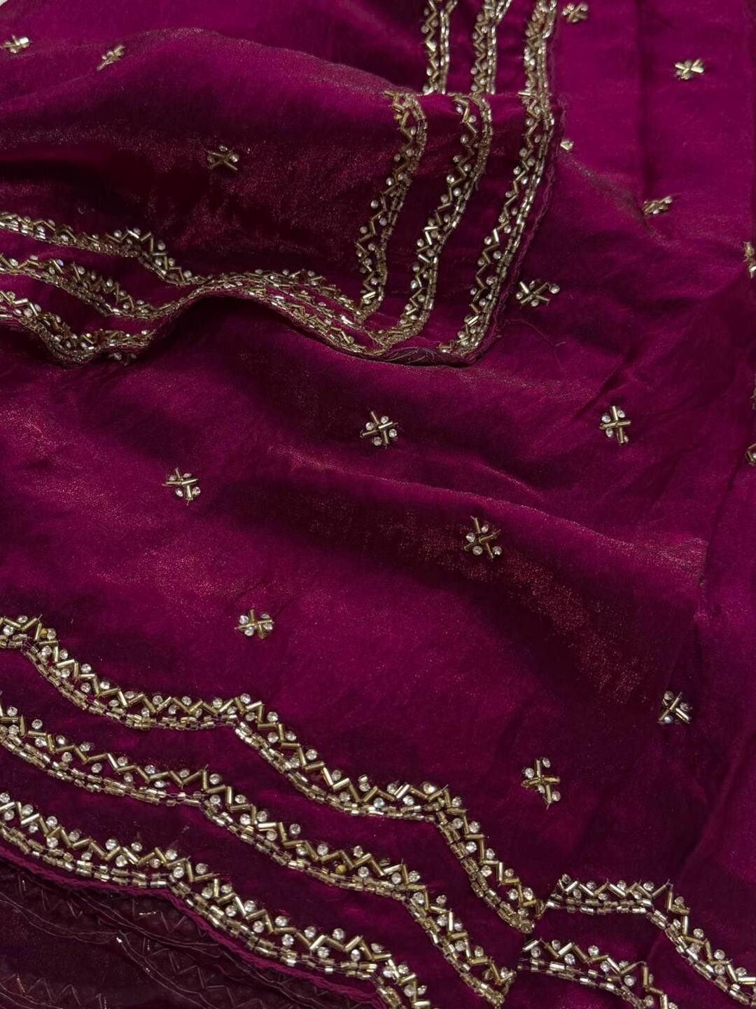Magenta Purple Georgette Silk Saree