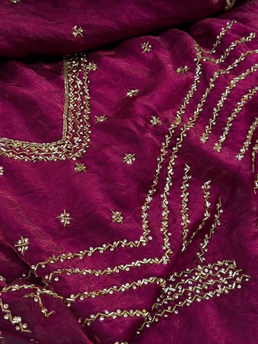 Magenta Purple Georgette Silk Saree