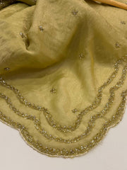 Mint Green Georgette Silk Saree