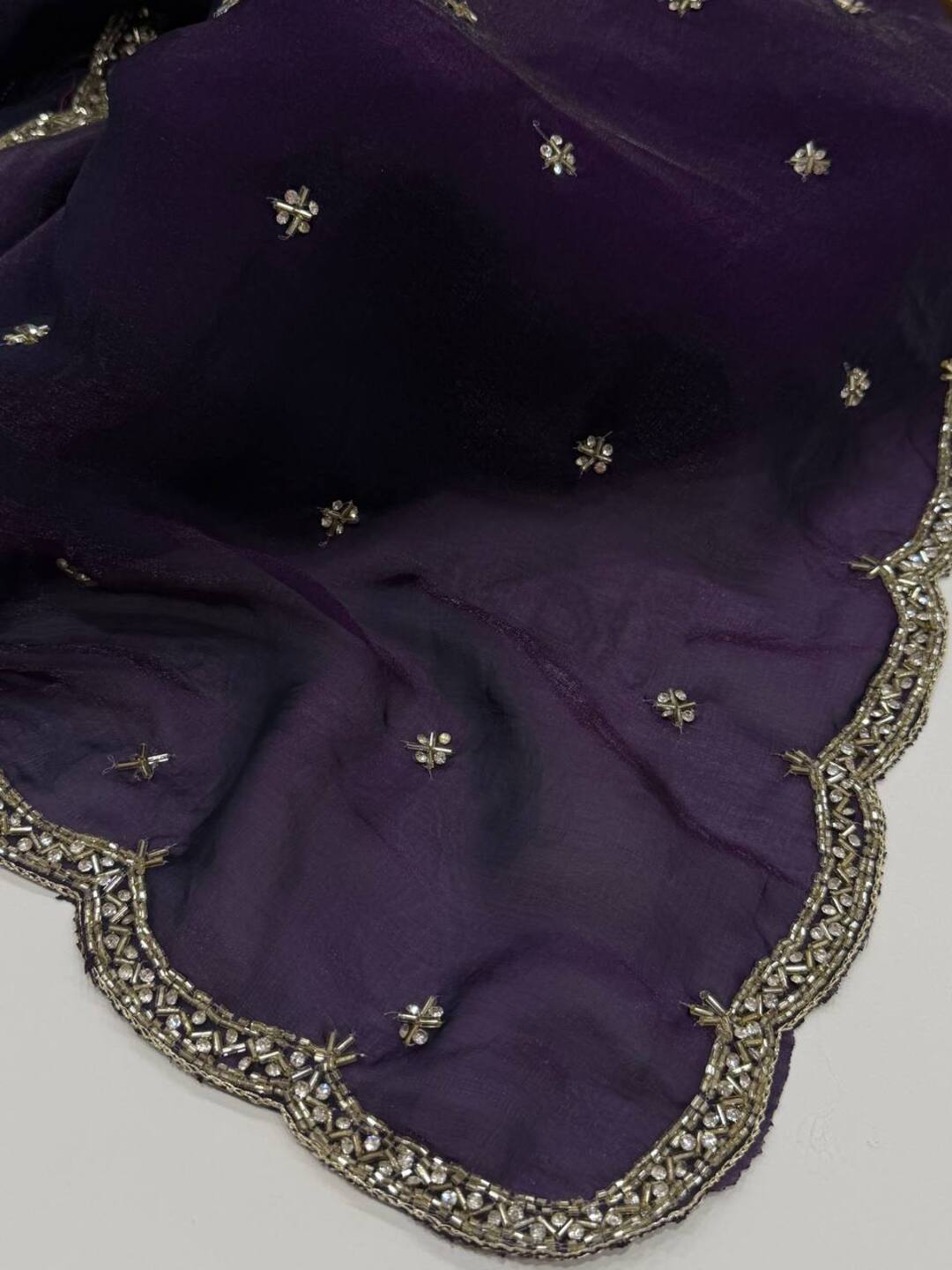 Royal Purple Georgette Silk Saree