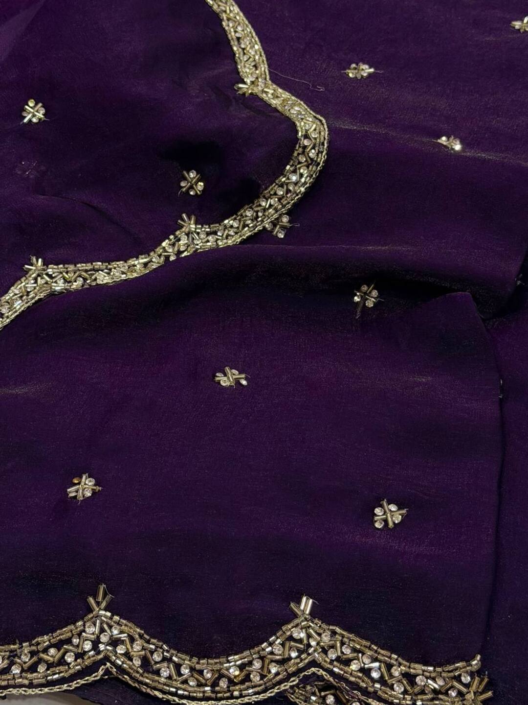 Royal Purple Georgette Silk Saree