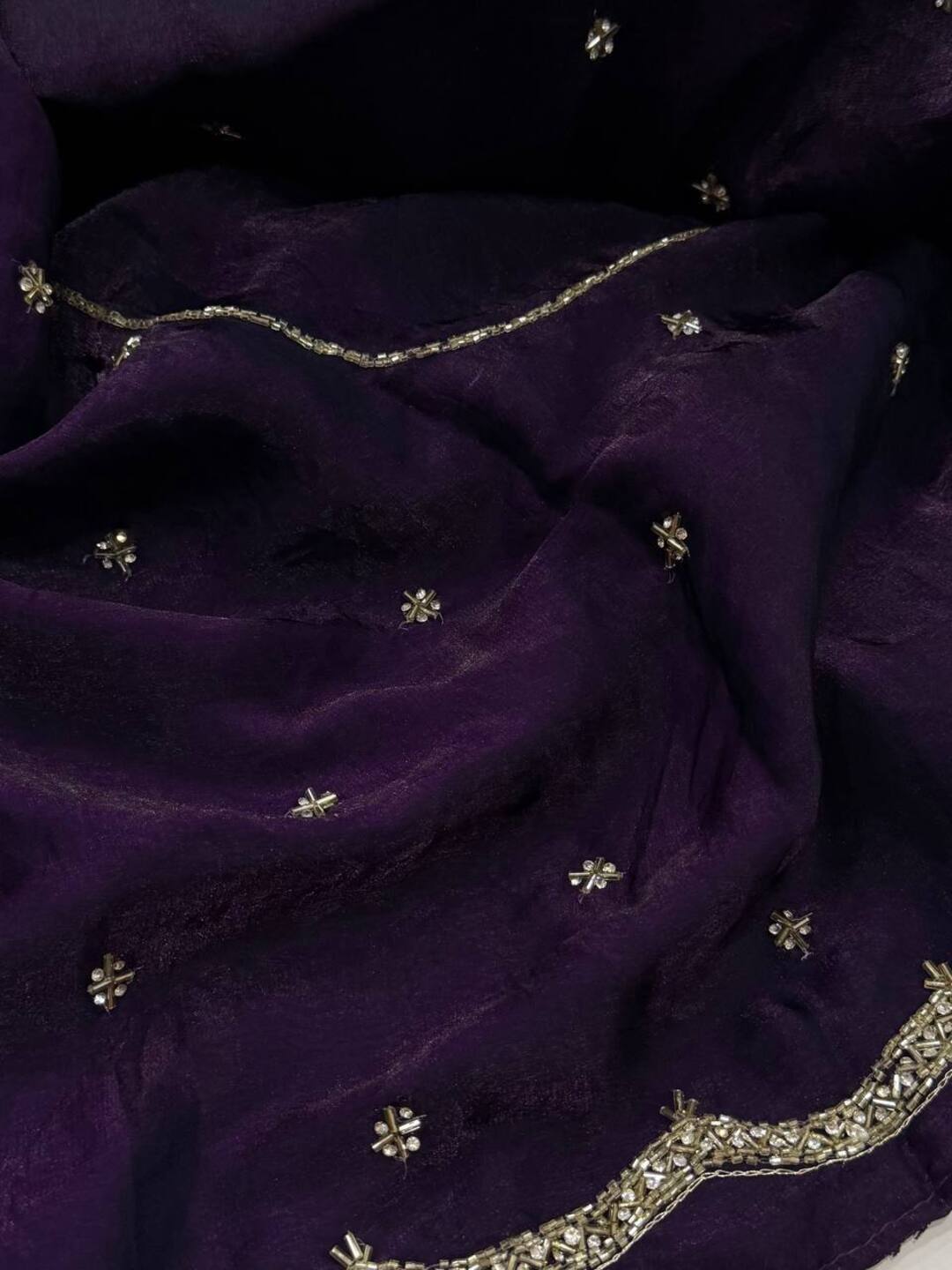 Royal Purple Georgette Silk Saree