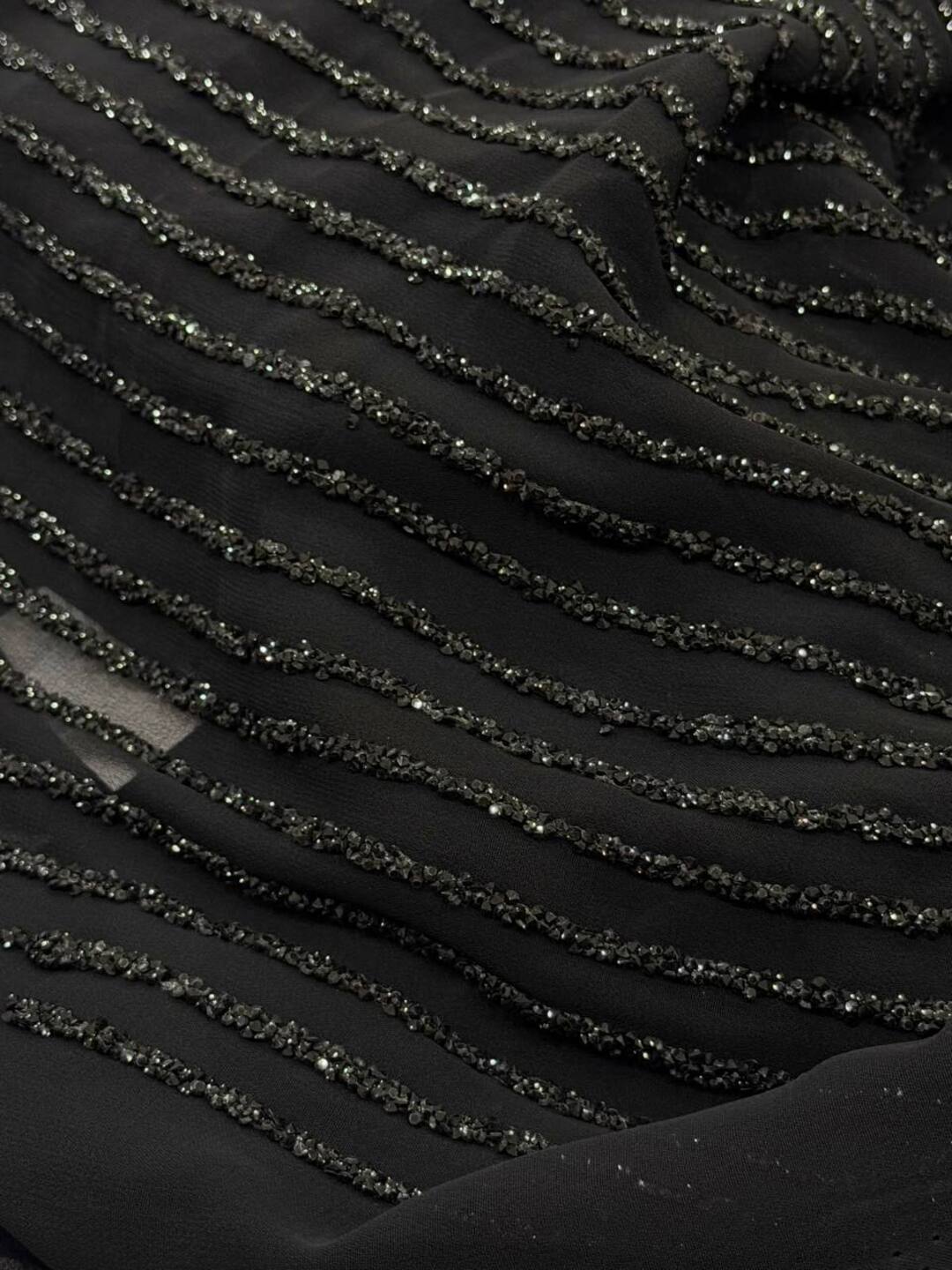 Black Georgette Silk Saree