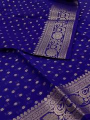 Royal Blue Banaras Cotton Saree