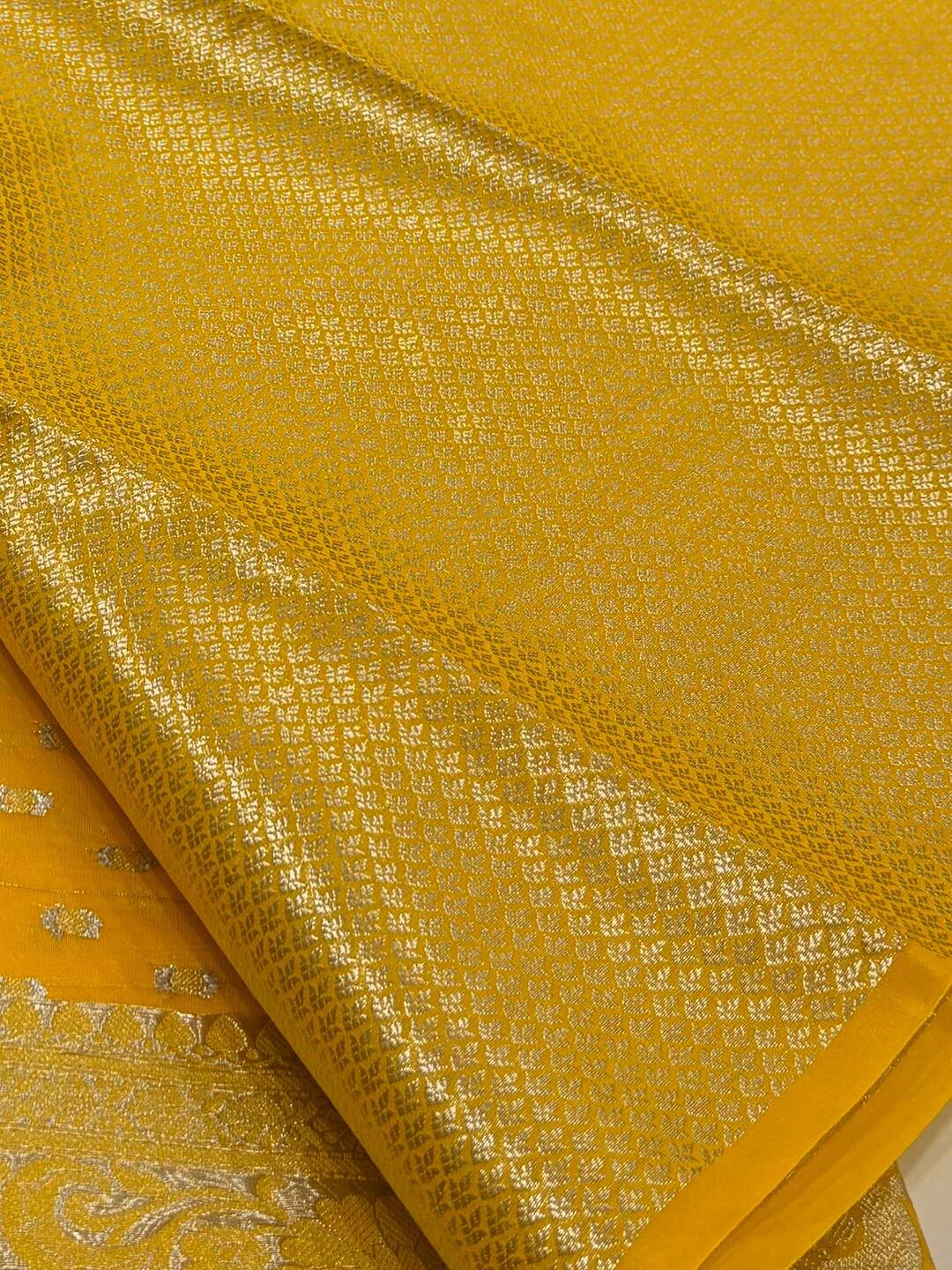 Yellow Banaras Cotton Saree