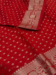 Chili Red Banaras Cotton Saree