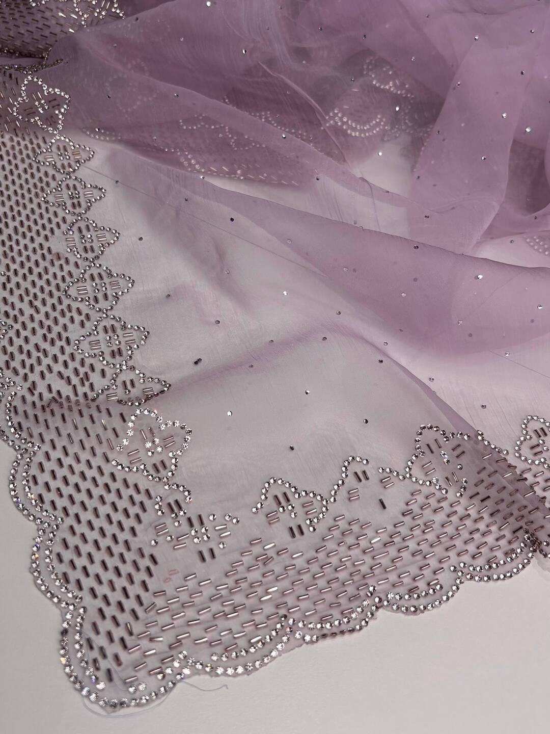 Lavender Purple Georgette saree