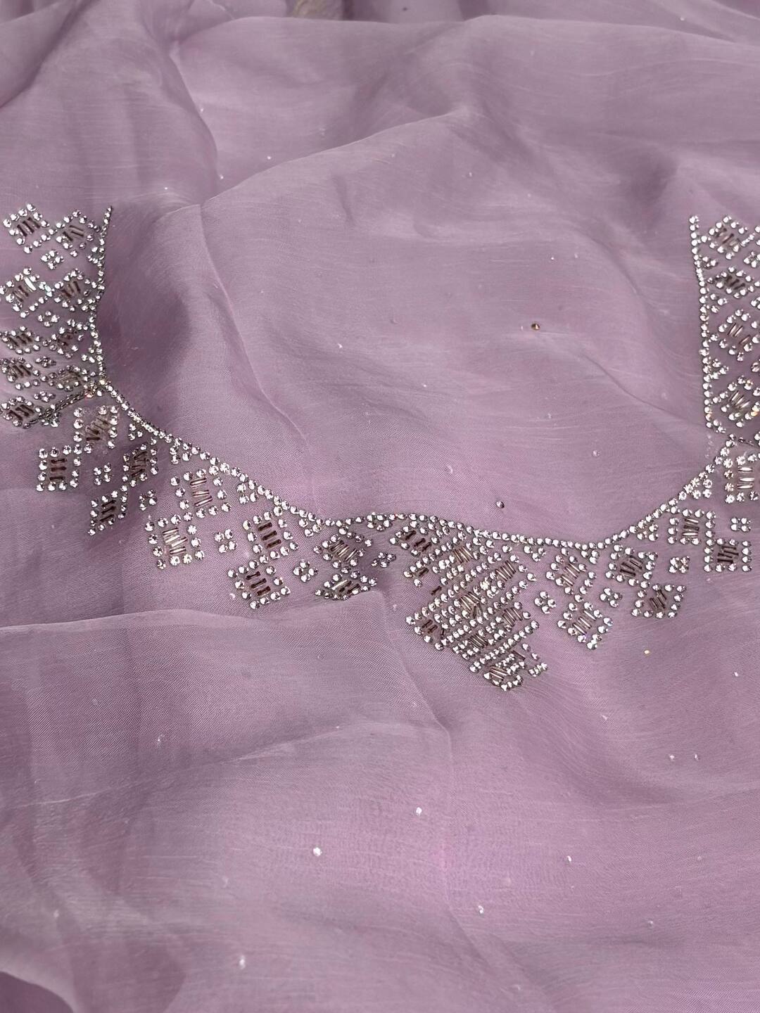 Lavender Purple Georgette saree