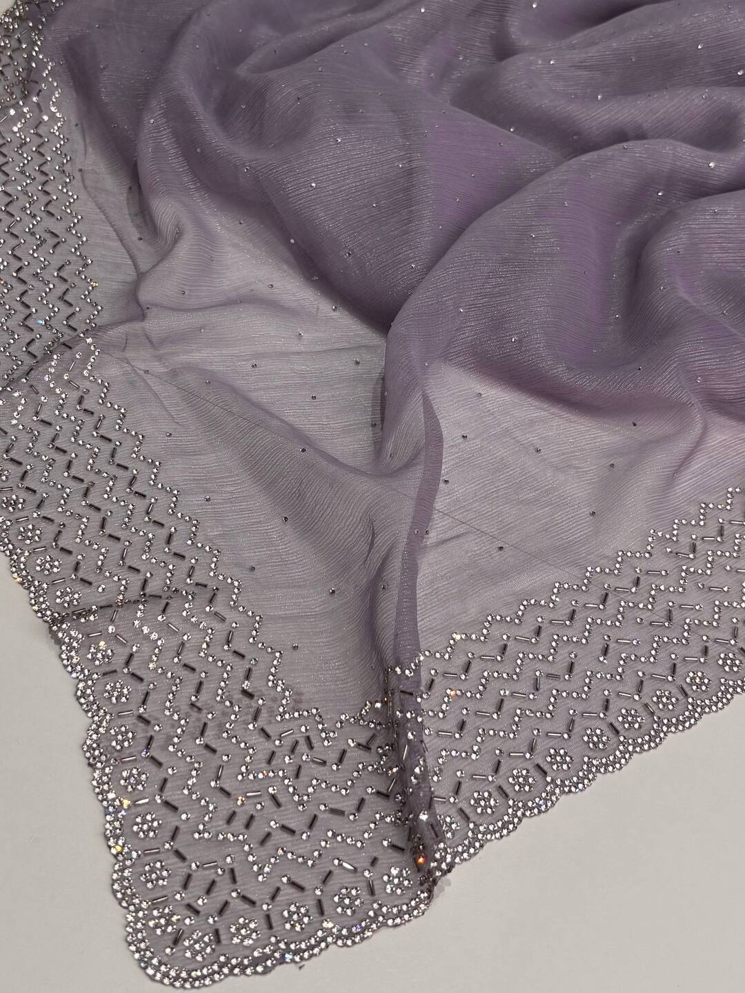 Dusty Purple Georgette saree