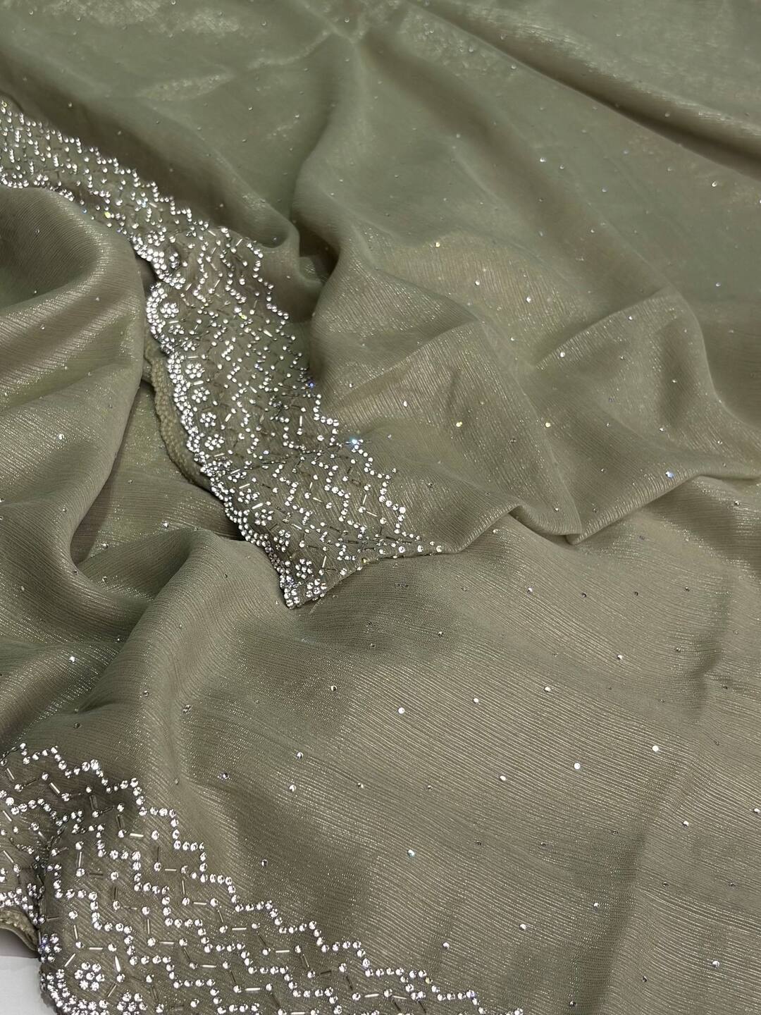 Sage Green Georgette saree