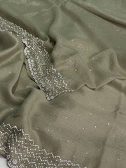 Sage Green Georgette saree