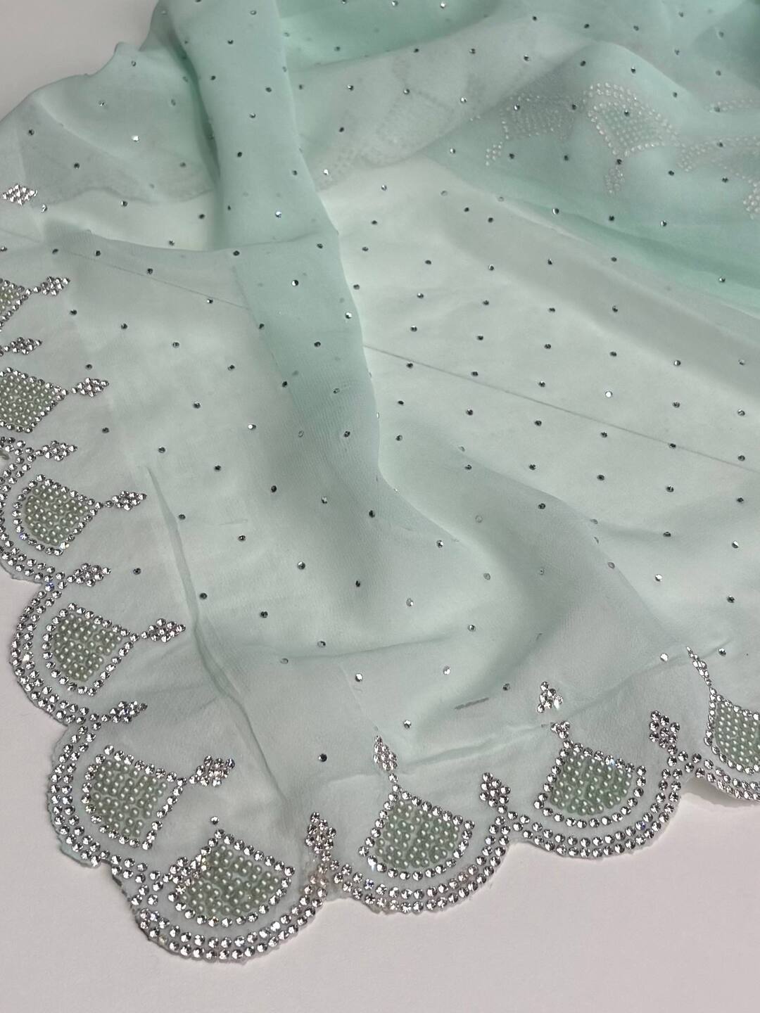 MInt Green Georgette saree