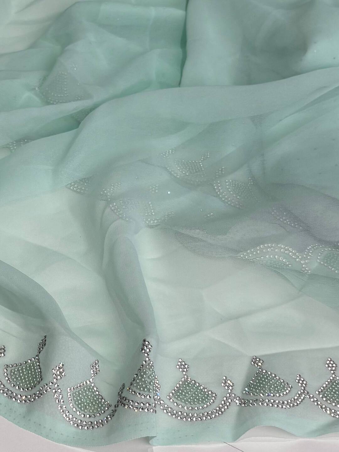 MInt Green Georgette saree