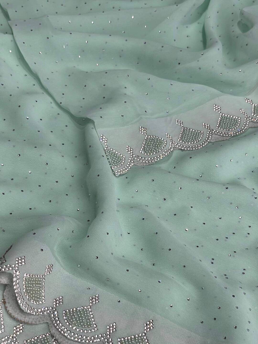 MInt Green Georgette saree