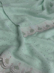MInt Green Georgette saree