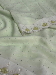 Pastel Green Georgette saree