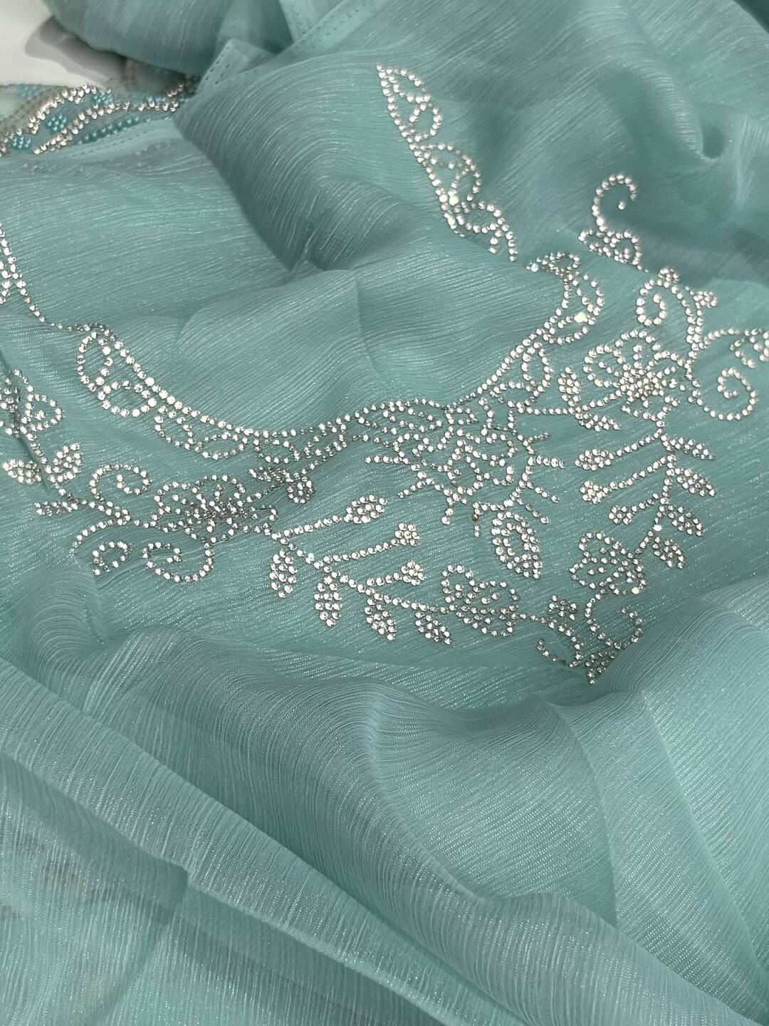 Pastel Blue Georgette saree