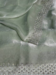 Pastel Green Georgette saree