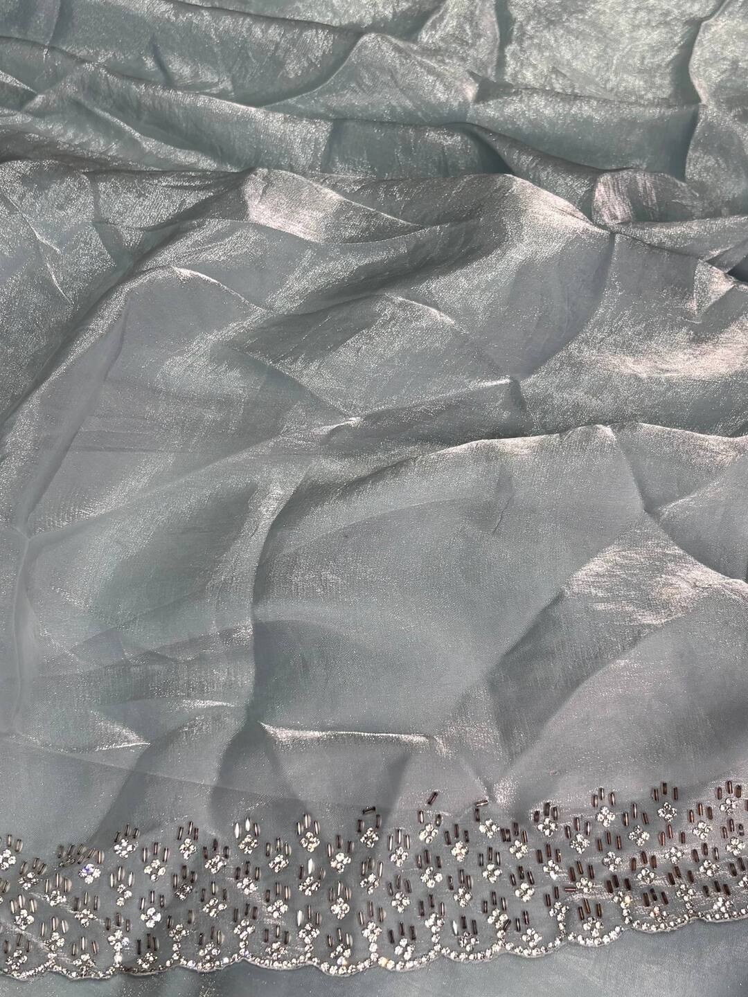 Pastel Blue Georgette saree