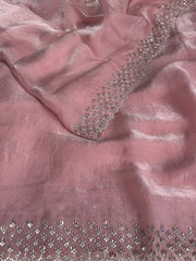 Pastel PInk Georgette saree