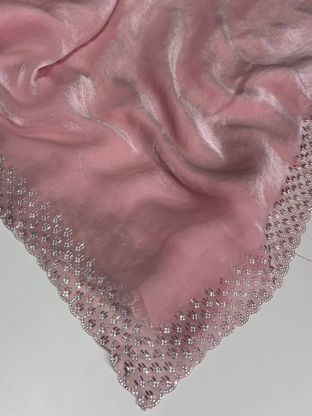 Pastel PInk Georgette saree