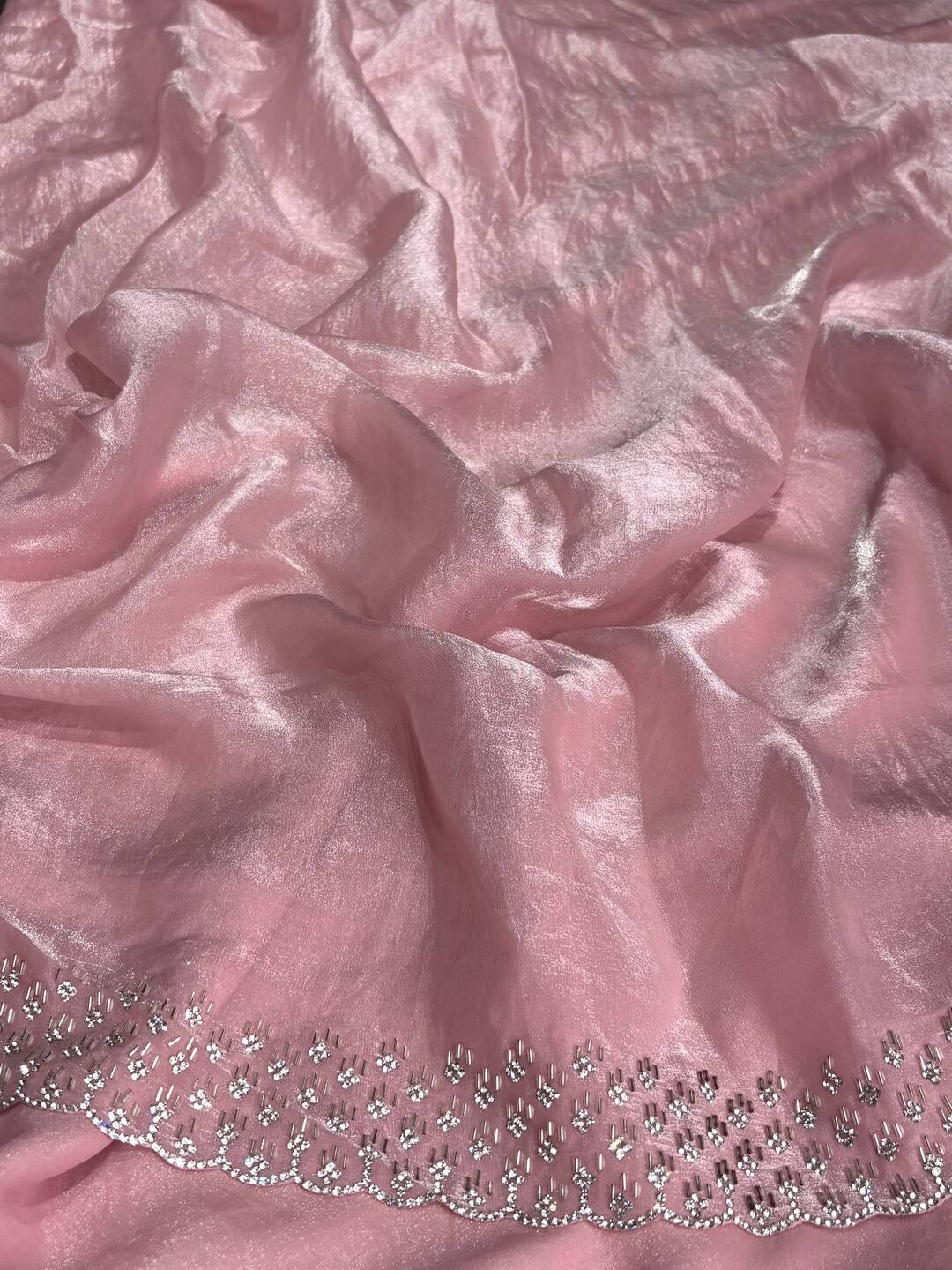 Pastel PInk Georgette saree
