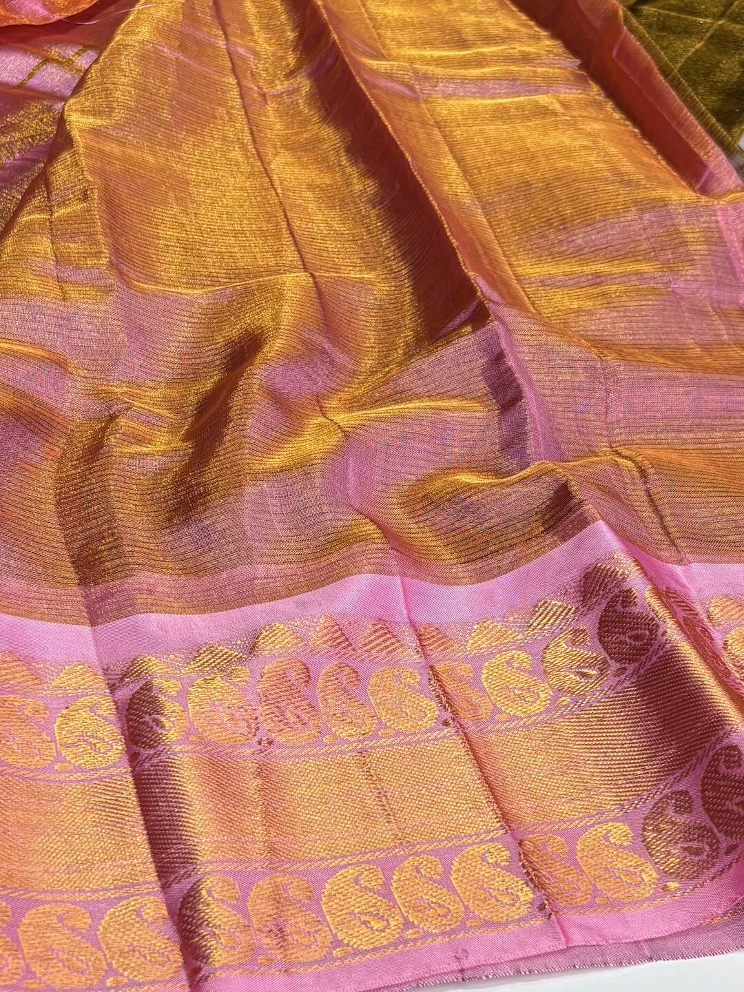 Golden Black Mangalagiri Silk Cotton Saree