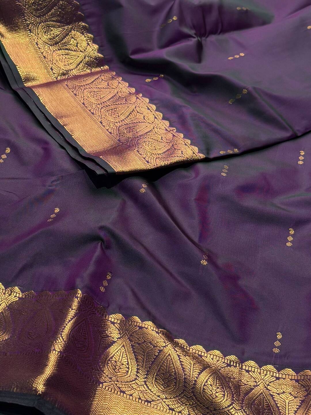 Dual Tone Purple Semi Kanchi Silk Saree