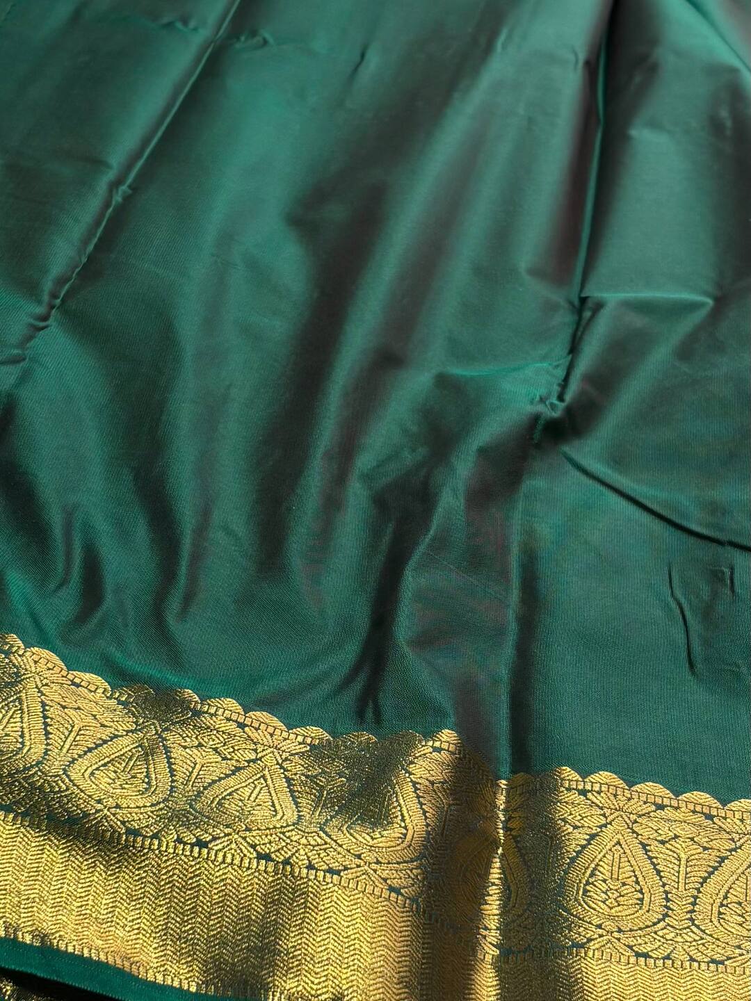 Forest Green Semi Kanchi Silk Saree