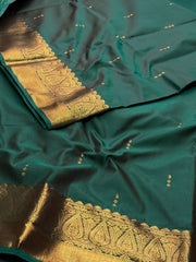 Forest Green Semi Kanchi Silk Saree