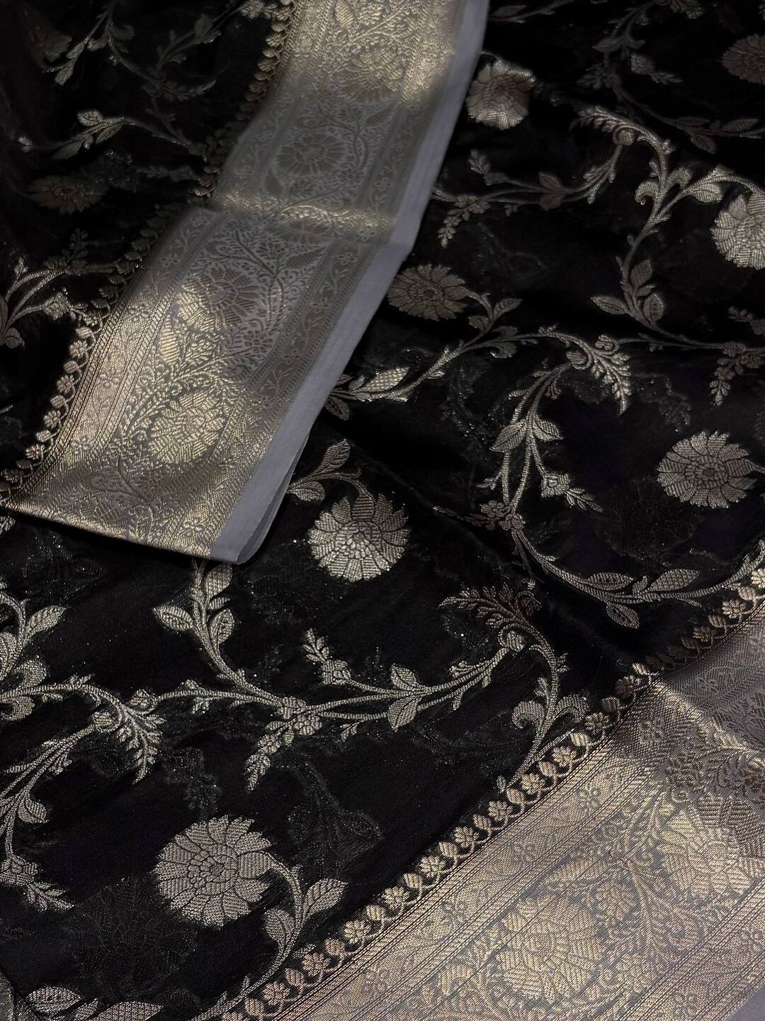 Black Banaras Cotton Silk Saree