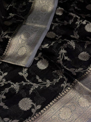 Black Banaras Cotton Silk Saree