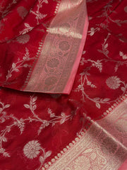 Red Banaras Cotton Silk Saree