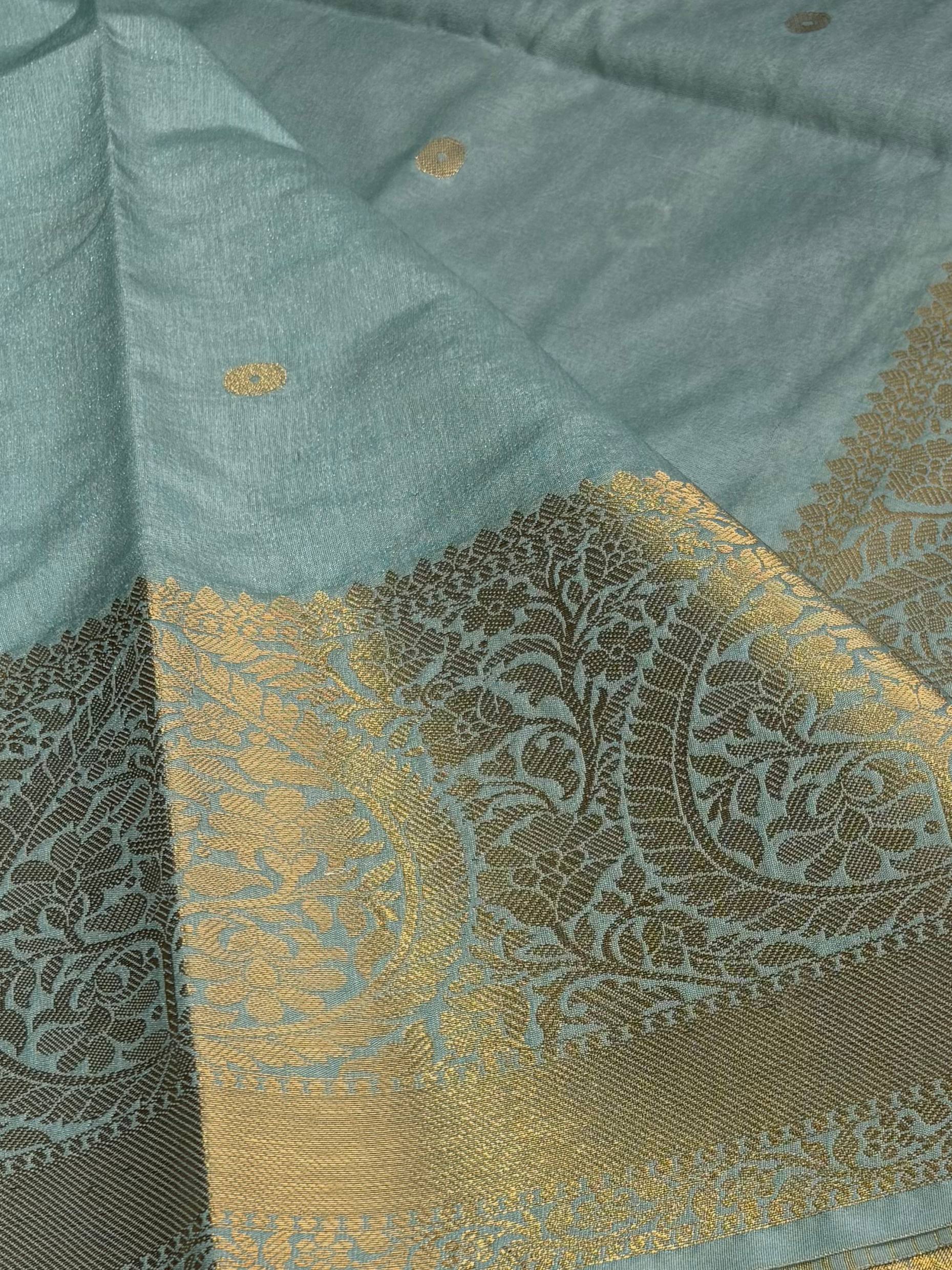 Green Banaras Cotton Silk Saree