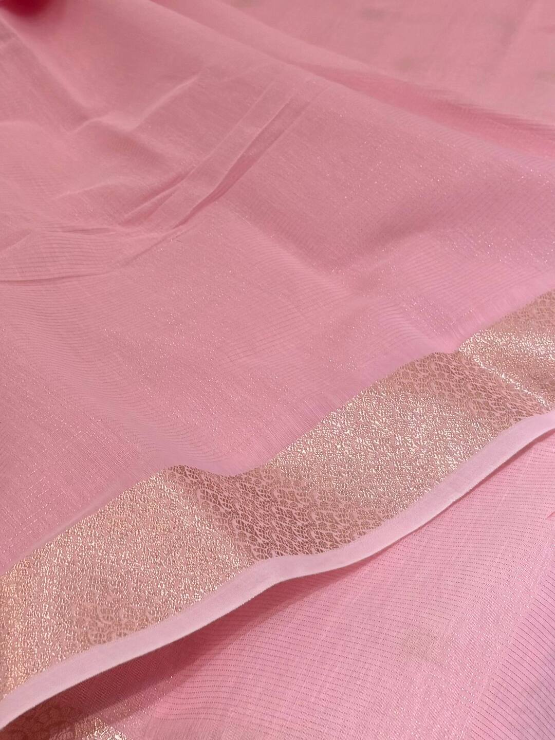Baby Pink Soft Cotton Saree