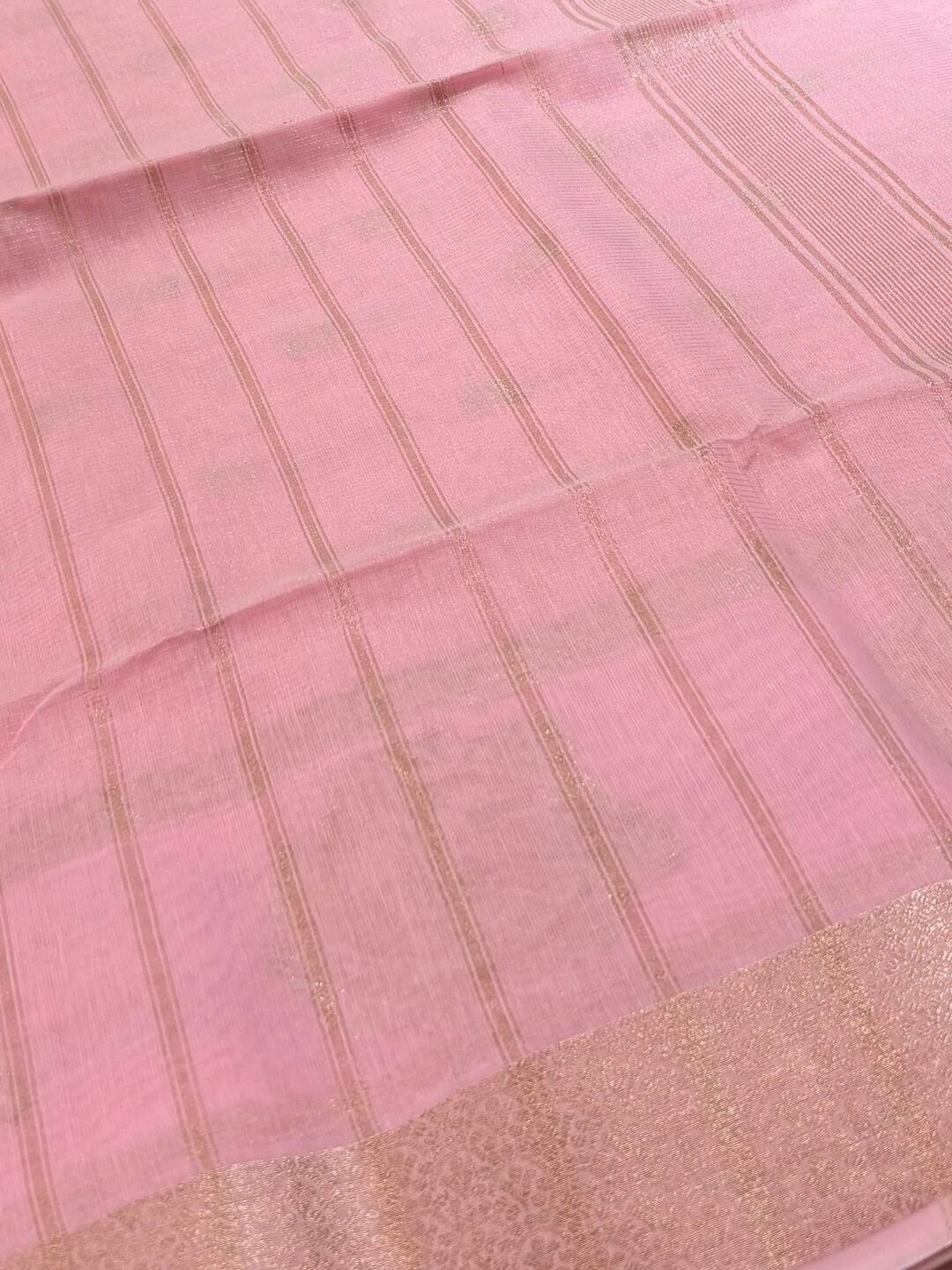 Baby Pink Soft Cotton Saree