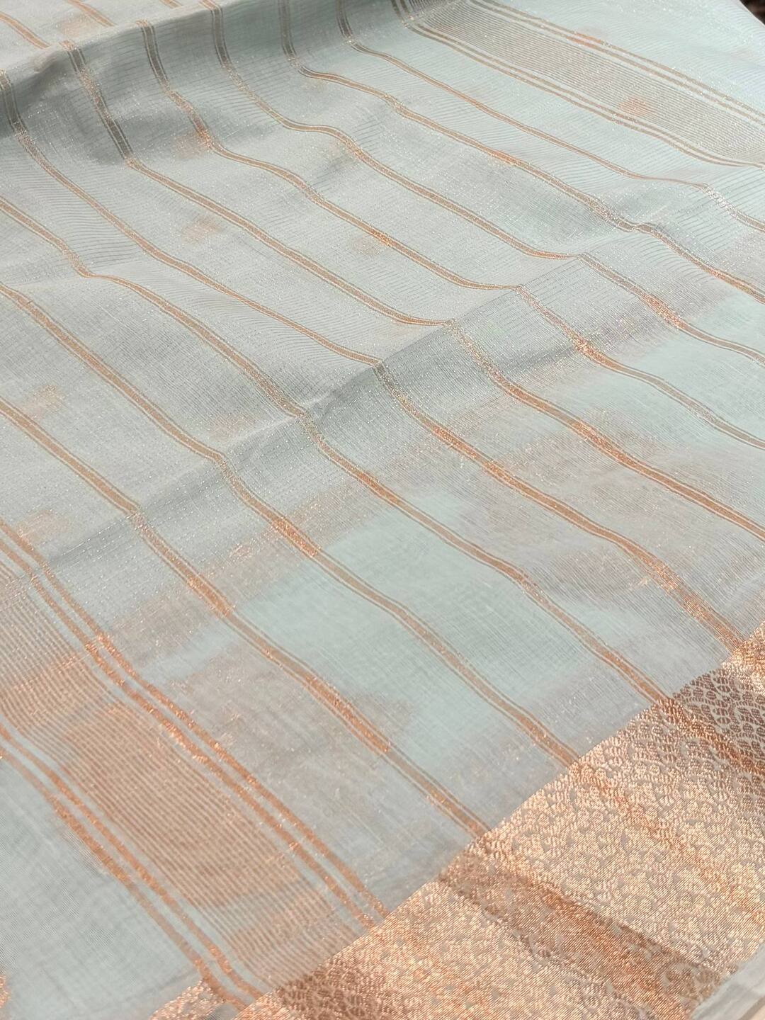 Pastel Blue Soft Cotton Saree