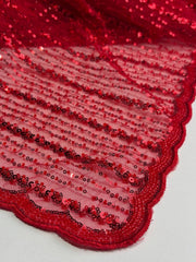 Chili Red Net Georgette Saree