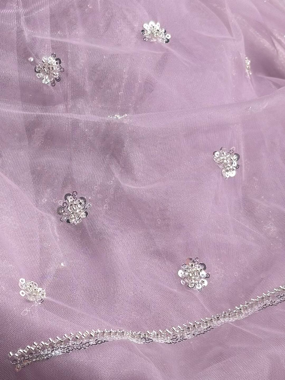 Baby Pink Net Georgette Saree