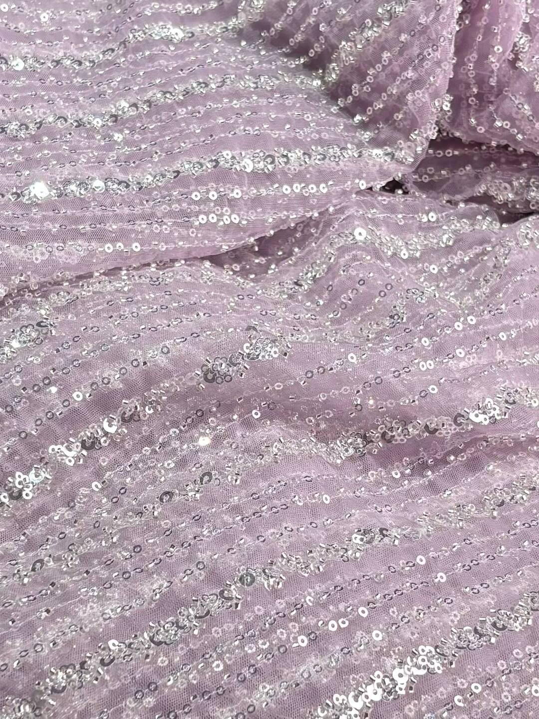 Baby Pink Net Georgette Saree
