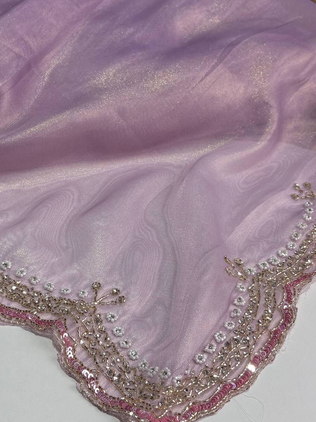 Pastel Purple Georgette Saree
