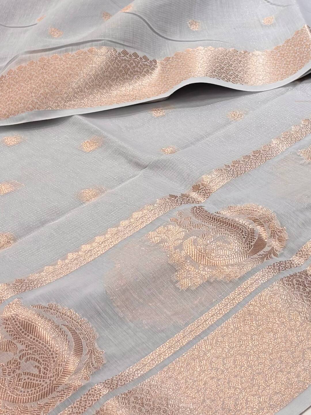 Baby Blue Soft Cotton Saree