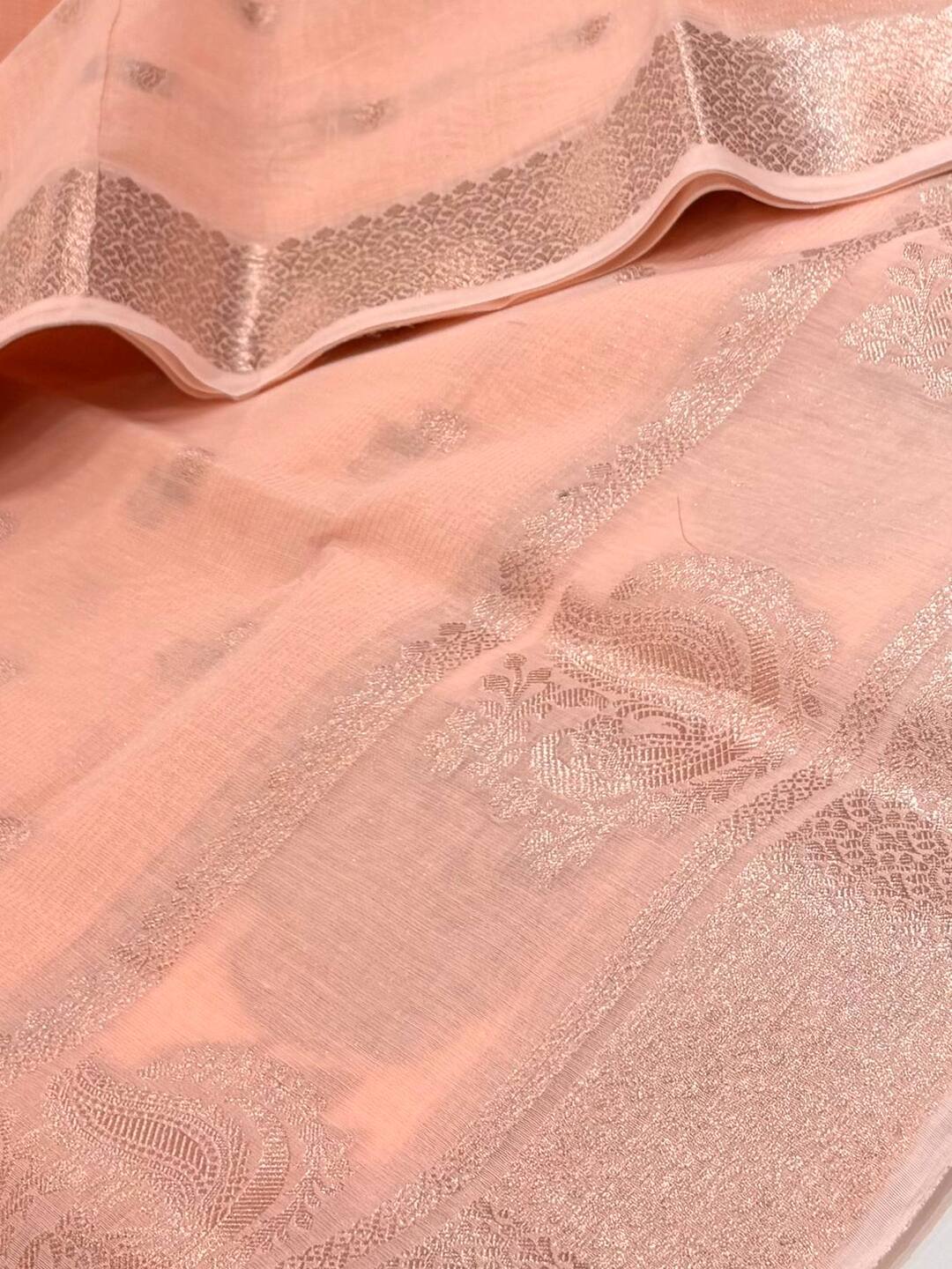 Peach Soft Cotton Saree