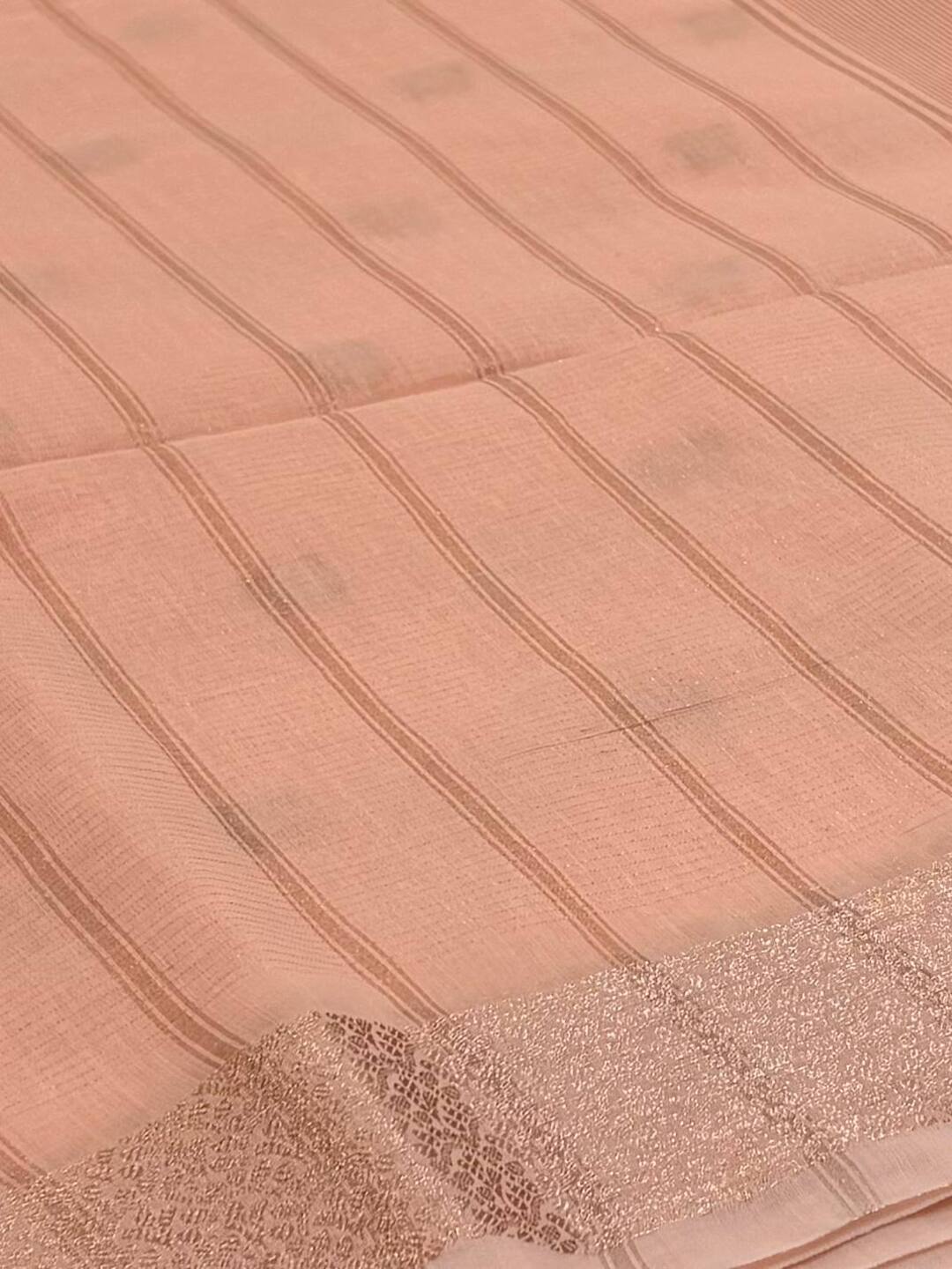 Peach Soft Cotton Saree