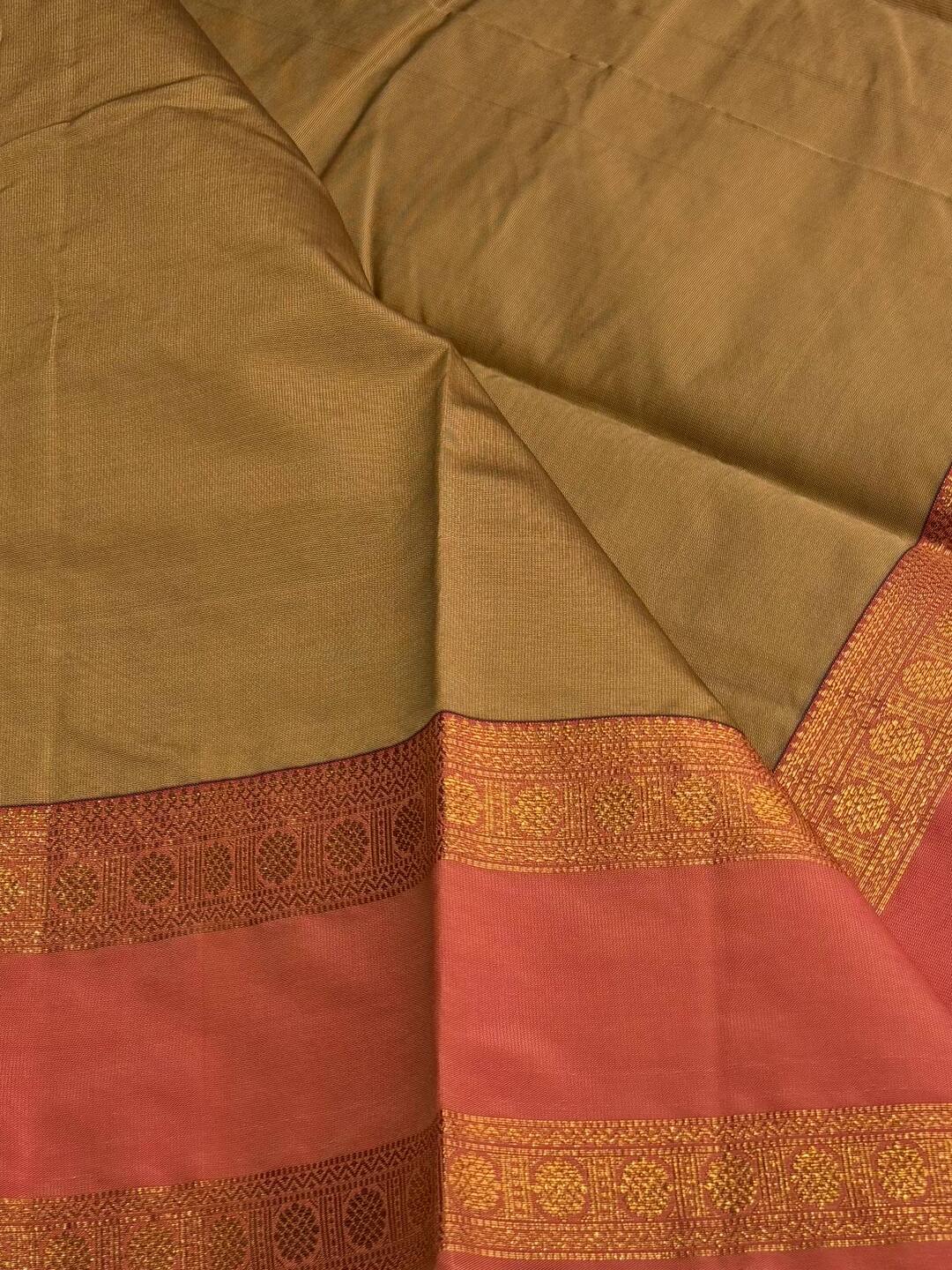 Olive Green Cotton Saree