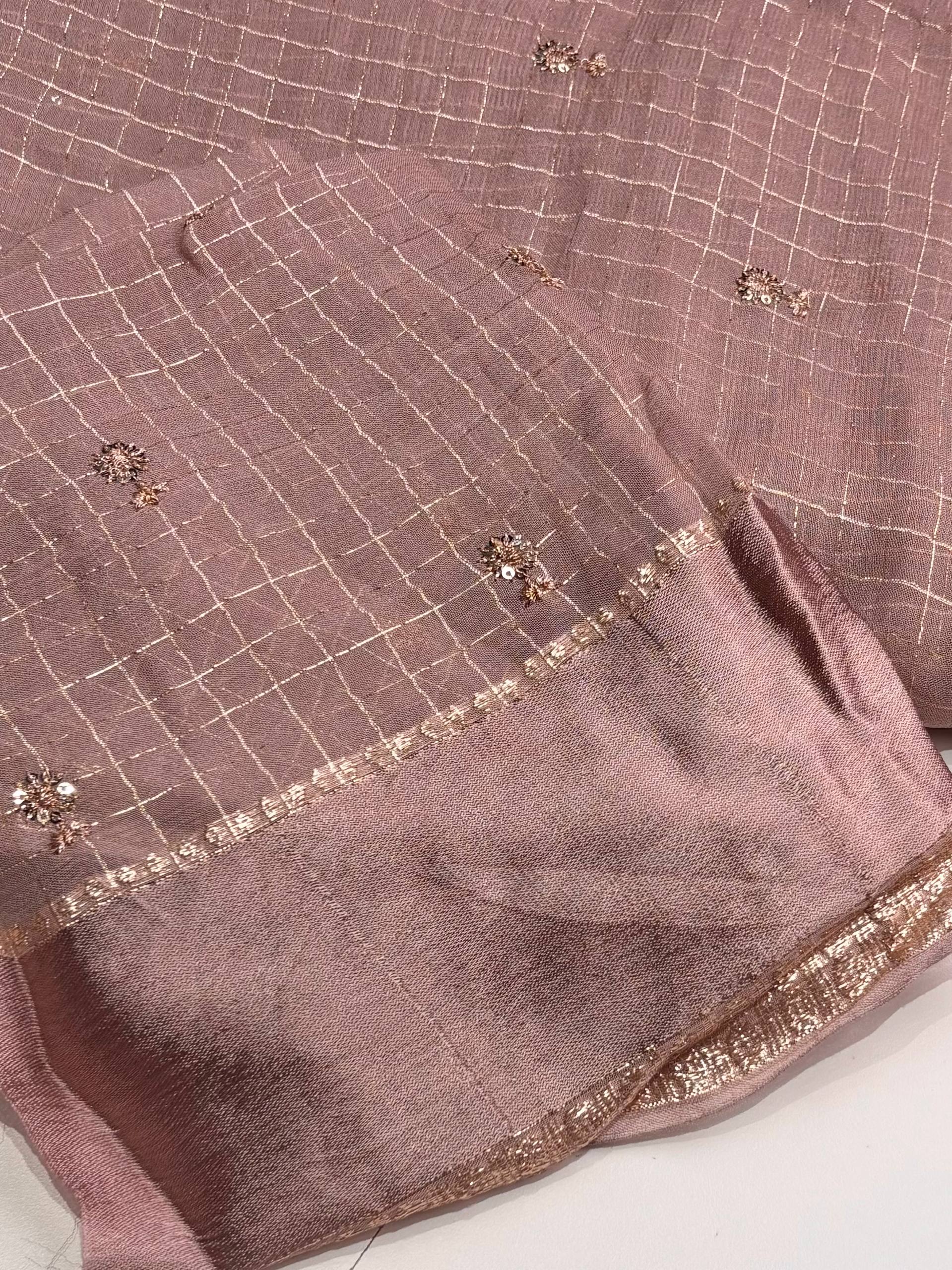 Dusty Purple Chiffon Silk Saree