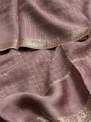Dusty Purple Chiffon Silk Saree